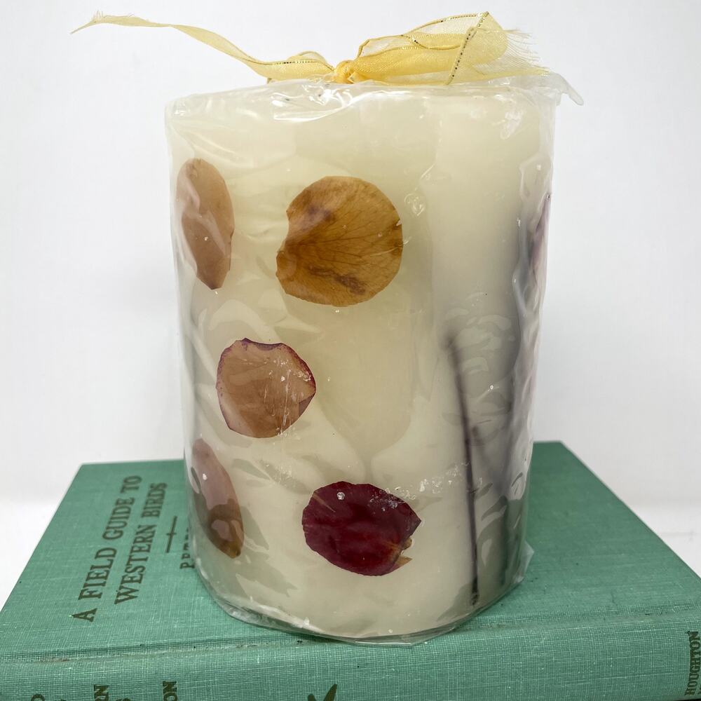 Vintage Bed Bath & Beyond 4" x 5" Inlaid Candle Rose Petals - Picture 4 of 6